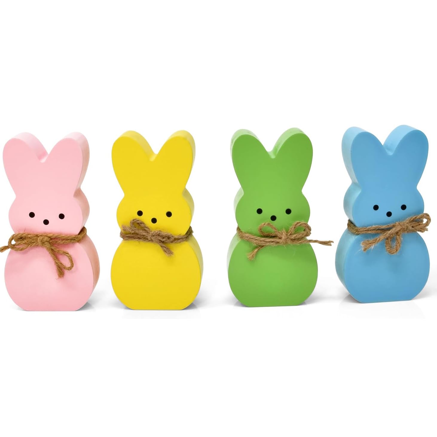 Décoration de Pâques en bois : lot de 4 lapins Himmel pour salon rustique