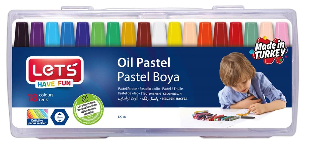 Let`s Pastel Boya 18 Renk Plastik Çantalı