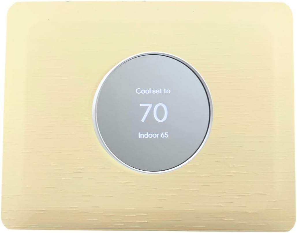 2 Tuscan Beige Rectangle Wall Plates for Google Nest Thermostat 2020 Version, Designer Texture Trim Piece