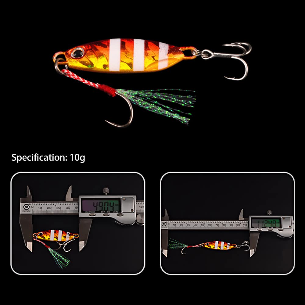 Lubina Set Cebo Artificial Luminoso, Señuelos Pesca Kit, 5 Piezas Spinning Accesorios