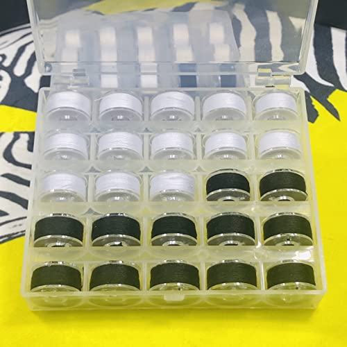 25 Pcs Bobbins for Sewing Machine Black & White Sewing Machine Thread - Image 4