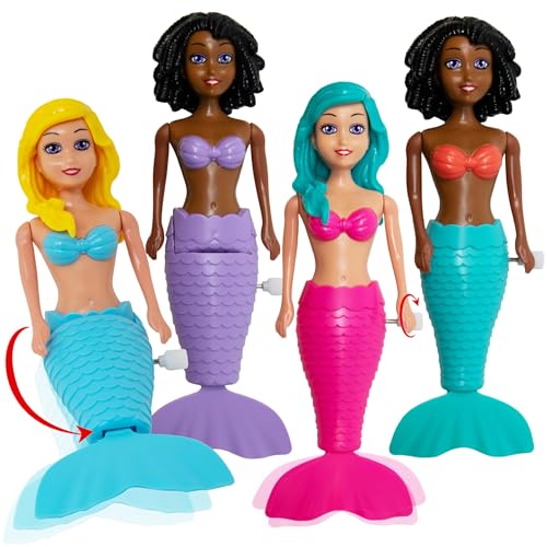Kiddie Play 4 poupées sirène remontables jouets bain piscine enfants