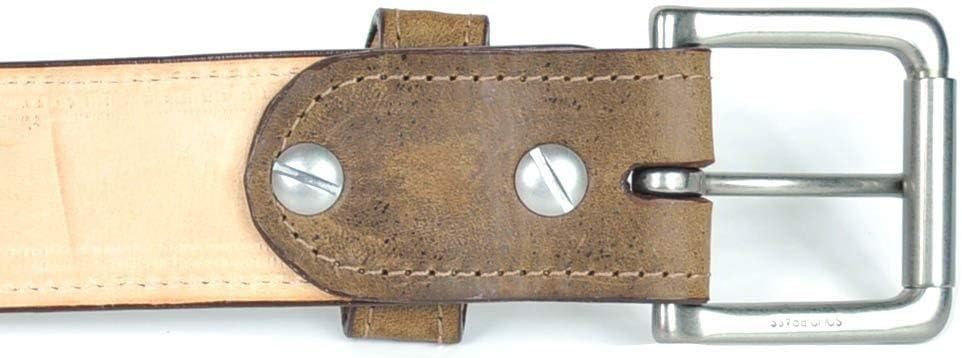 Gavel Men's Handcrafted Full Grain Genuine Leather Brown Belt & Roller Buckle