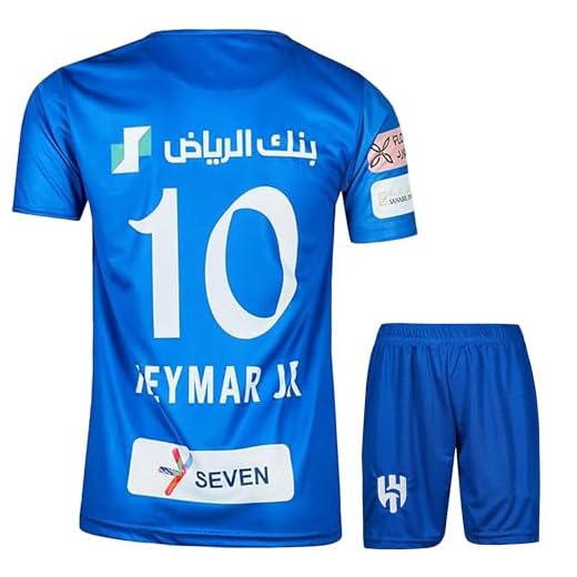 Gokaynex Neymar Jr. Al Hilal #10 - Ensemble maillot de football pour enfant - Nouvelle saison 2023/2024 - Manches courtes et ensembles - Maillot de sport - Maillots d'entraînement de football (4-13