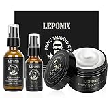 Shaving Kit for Men, Essential Kit Includes Sandalwood Shaving Cream, After Shave Lotion for Men and Pre Shave Oil Fights Nicks, Cuts and Razor Burn Shaving Gift Set for Him Men Dad