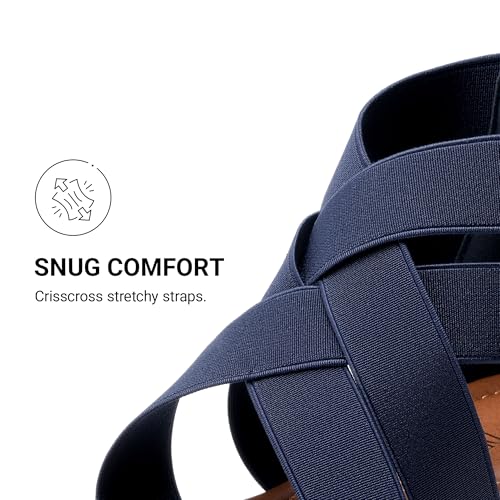 Image of DREAM PAIRS Women's Elastic Ankle Strap Sandals Gladiator Strappy Low Wedges Sandals