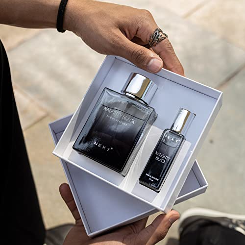 Image of NEXT CARE NAUGHTY BLACK Long Lasting Eau de Perfume for Men | Luxury Fragrance Combo Pack of -100ml+20ml