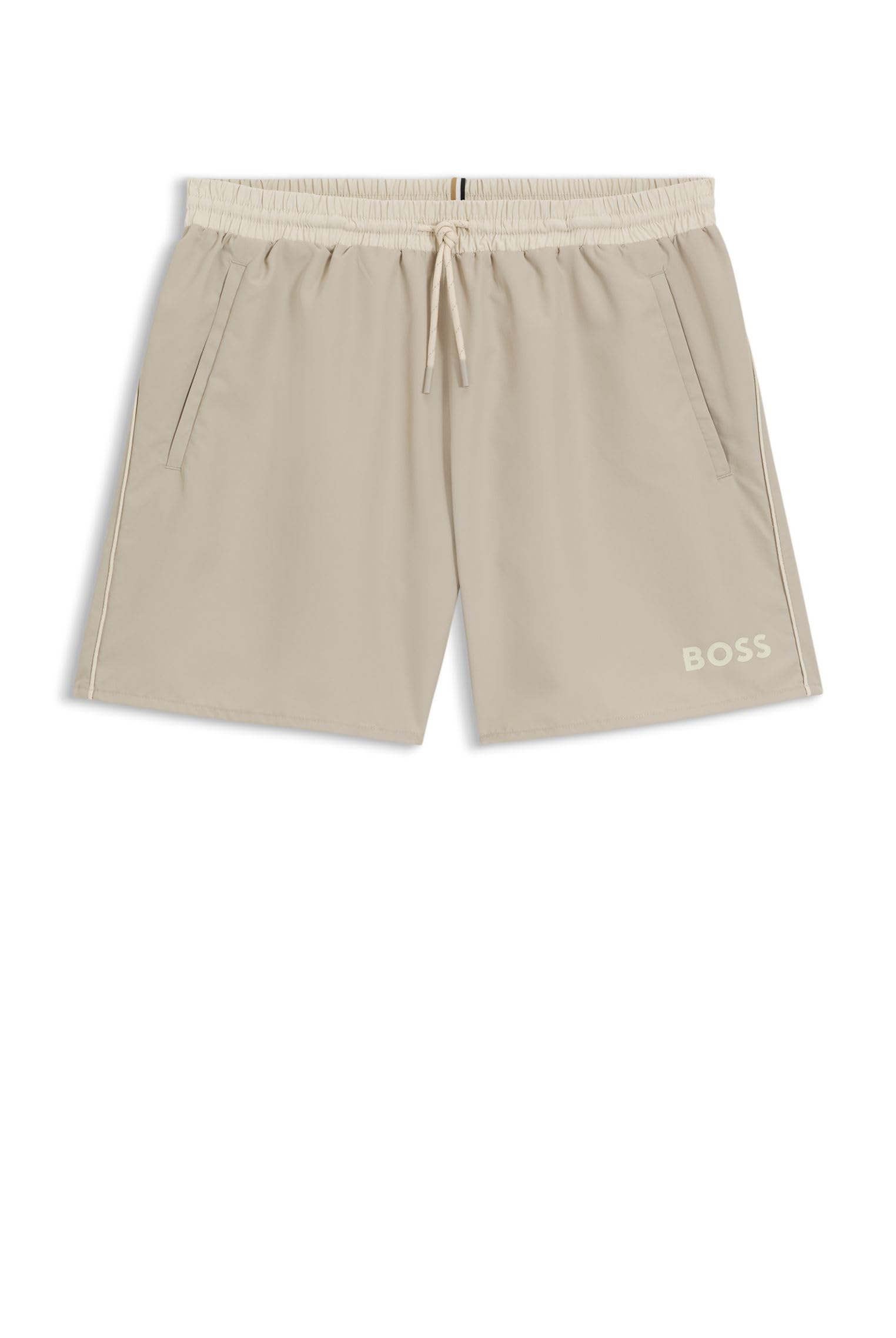 BOSS Mens Starfish Contrast-Logo Swim Shorts with Full Lining