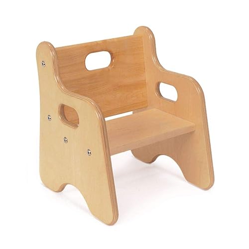 Environments Primera silla, altura del asiento de 6.5 pulgadas, silla de madera duradera para apoyo y comodidad para niños pequeños, ideal para