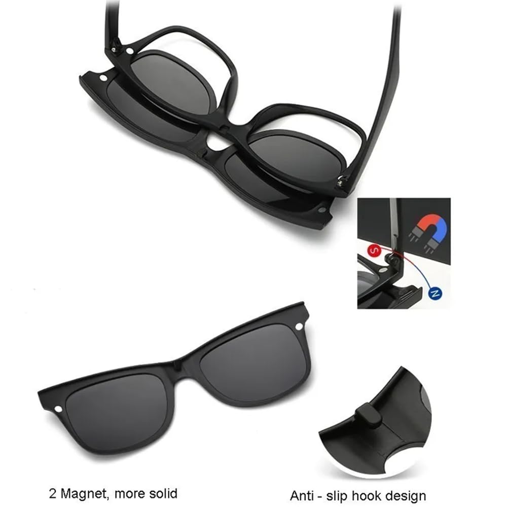 6 in 1 Uomini Donne Occhiali da Sole Magnetici Ottici Polarizzati Clip Magnete Clip su Occhiali da Sole Telaio Occhiali da Sole