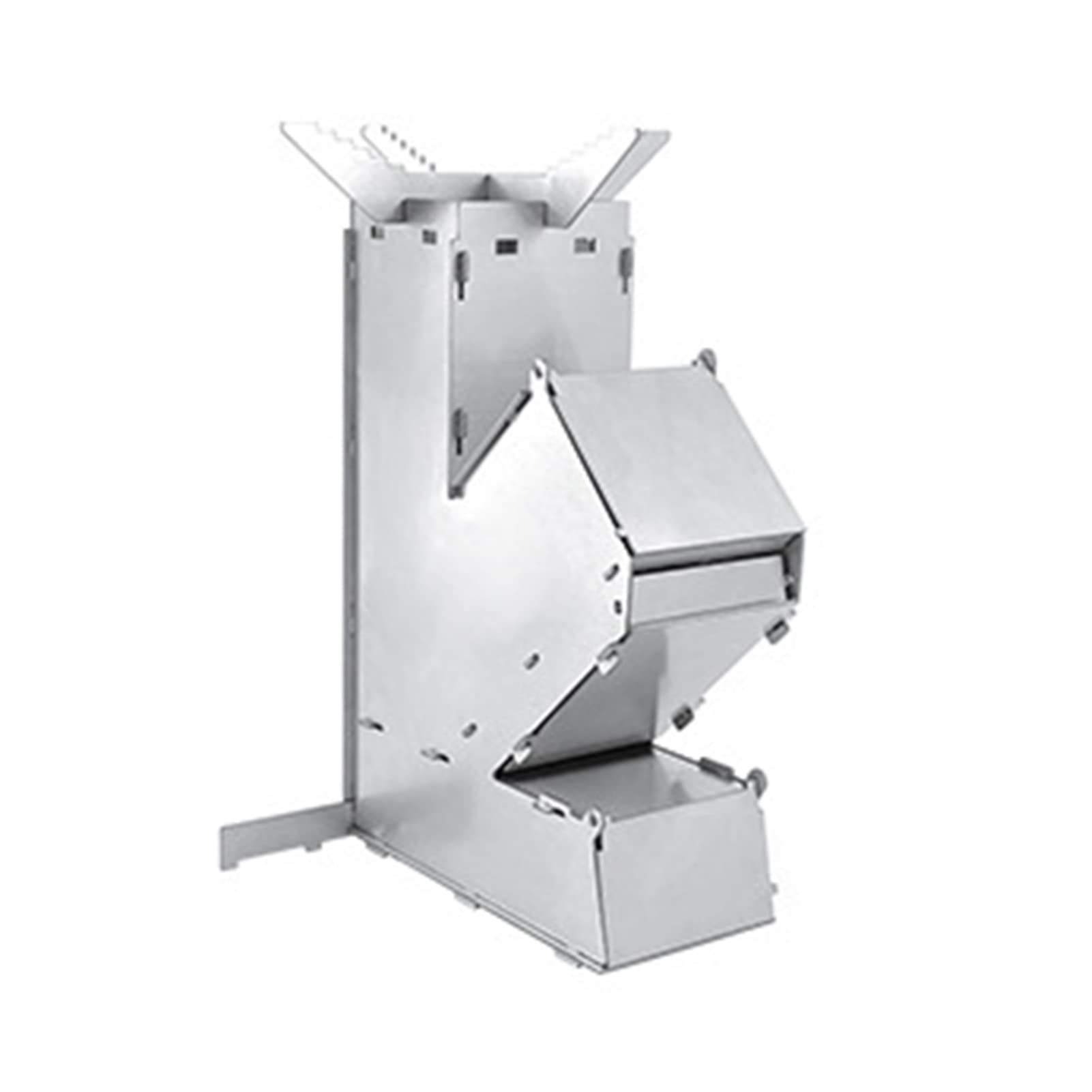 QIONGHAOutdoor Collapsible Wood Burning Stove Detachable Portable Stainless Steel Rocket Stove Camp Tent Stove