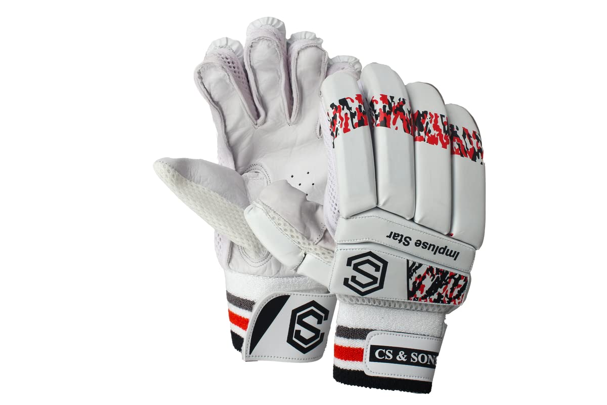 Cs & Sons Right Hander Impluse Star Batting Gloves (White)