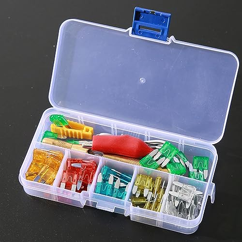 Kit de fusibles para auto con probador, 60 piezas, 5-30 A, zinc y plástico, set de repuesto miniatura 3