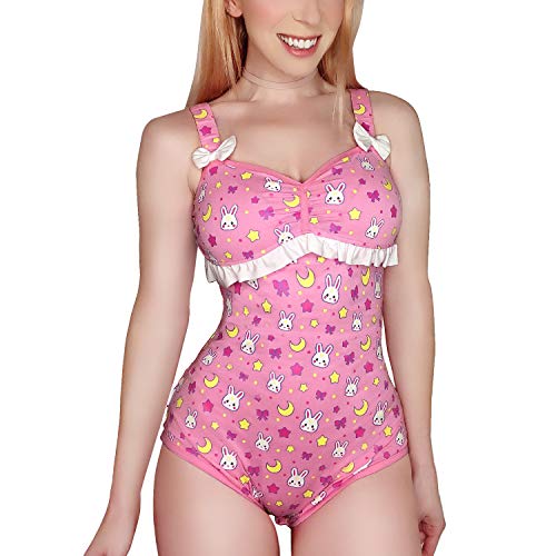 LittleForBig Cotton Romper Onesie Pajamas Bodysuit  Usagi Moon S Pink