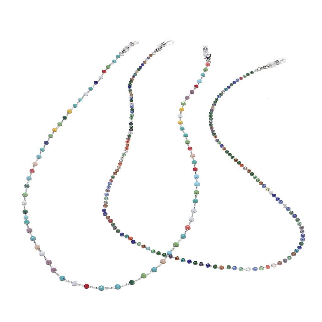 Zweiteiliges Set Brillenkette Edelstahl Kristall Farbe Brillenseil (D Talla ?nica)
