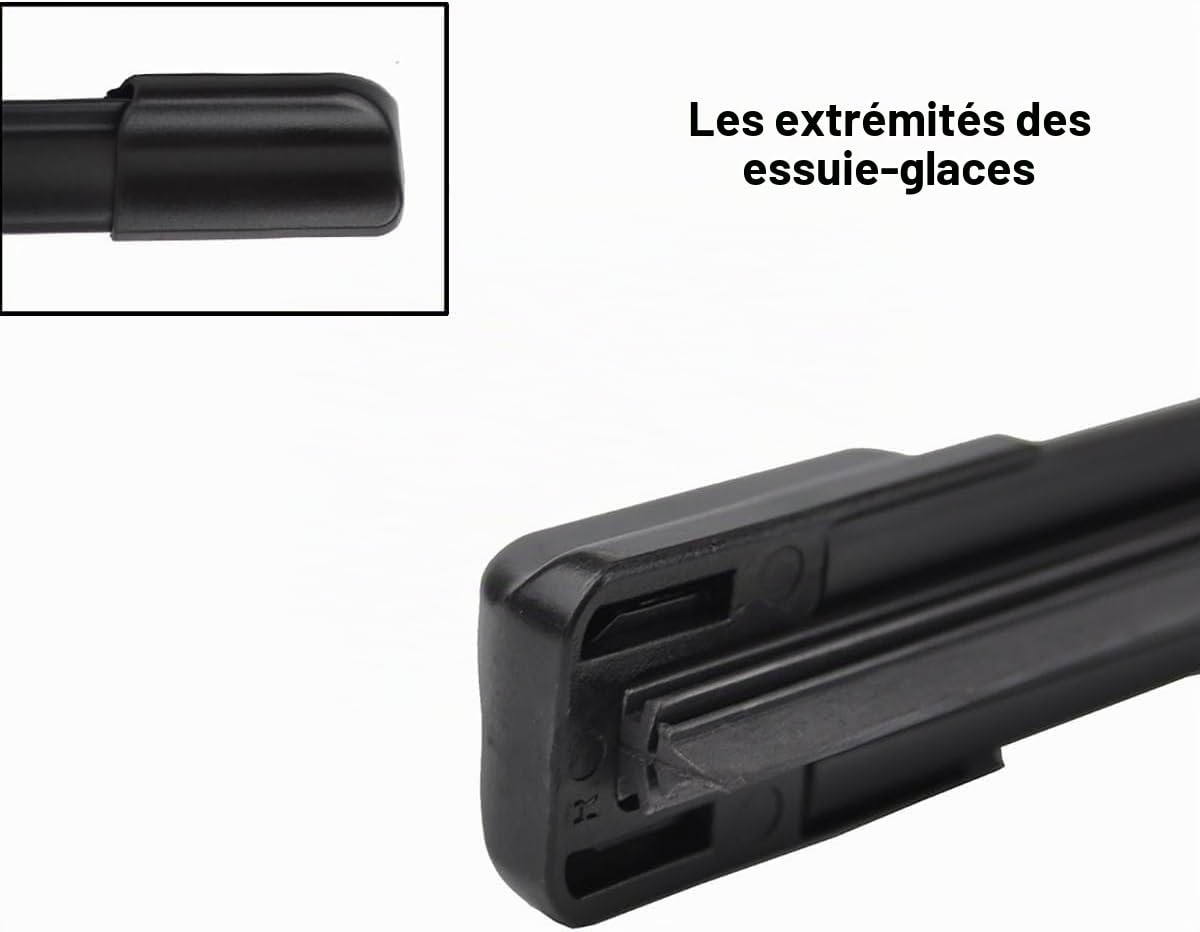 Kit de 3 Essuie-Glaces Compatible avec Peugeot 2008 A94 (2013-2018) | Avant 26"+16" & Arrière 12" | Silencieux