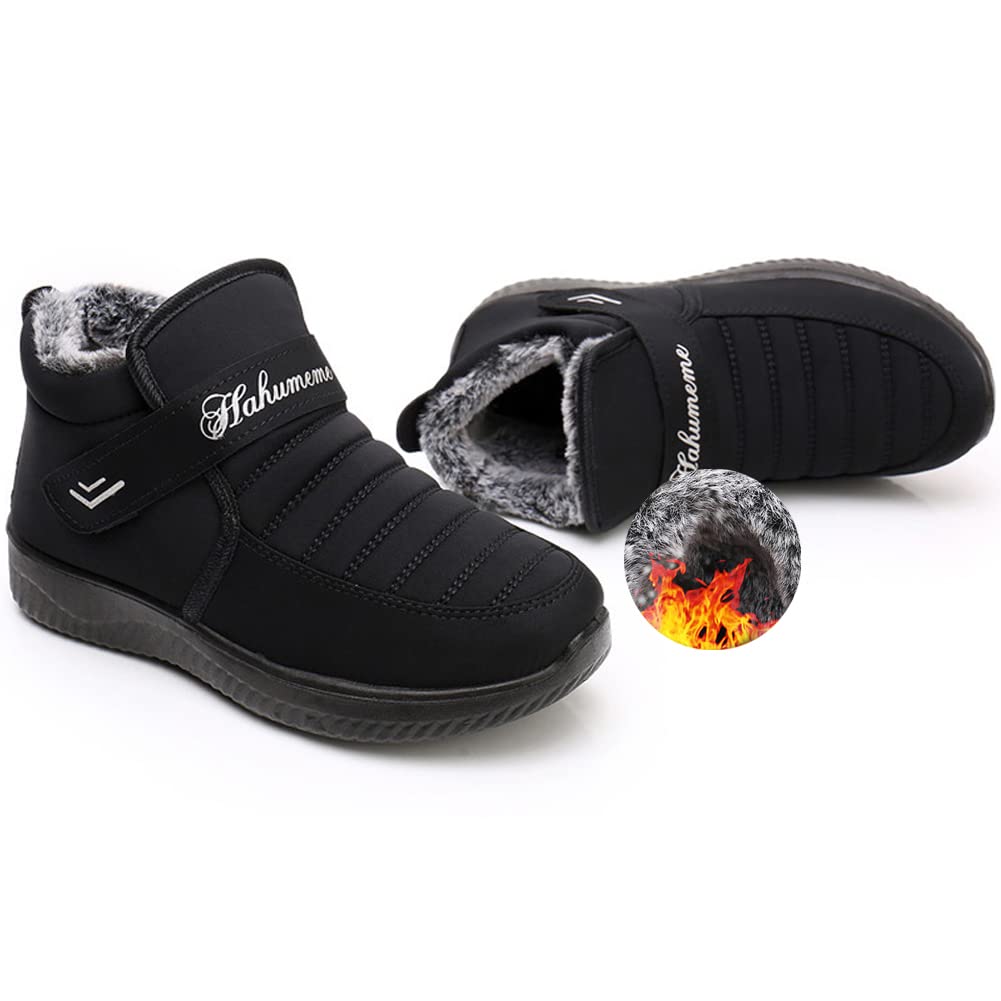 Aocase Women Diabetic Shoes Winter Non-Slip Diabetic Orthopedic Slippers Adjustable Warm Slippers for Elderly Arthritis Oedema Swollen Feet Shoes Outdoor Walking Shoes,Black,39