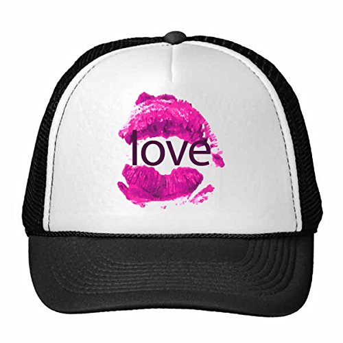 Chapeau réglable en maille aérée avec illustration motif amour