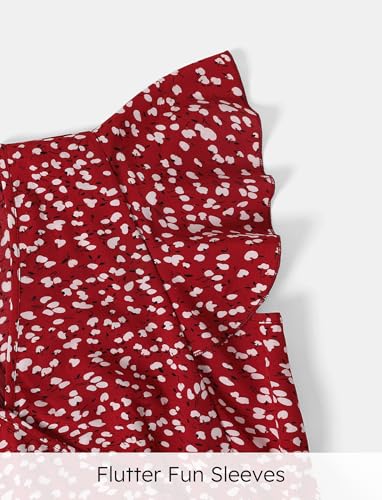 Image of PATPAT Matching Mommy and Me Dresses Outfits Ruffle Flutter Sleeve Polka Dot Pattern Vacation Dresses