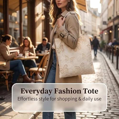 Bolso Tote para mujer con encaje bordado miniatura 5