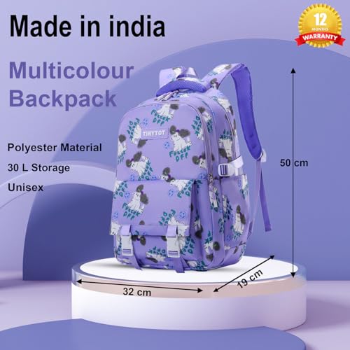 Image of Tinytot 30 Litre Japanese Korean Style School Bag Water-Resistant Laptop & Travel Backpack - Unisex Large 18 Inches Multipurpose Student Backpack for Boys & Girls, Men & Women