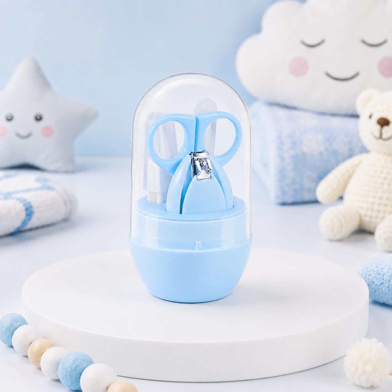 The Cheeky Kidzz Baby Nail Clippers Kit 4-in-1 Baby Pedicure Manicure Essential Grooming Set Cute Protective Case BPA Free (Design 50)-image-12