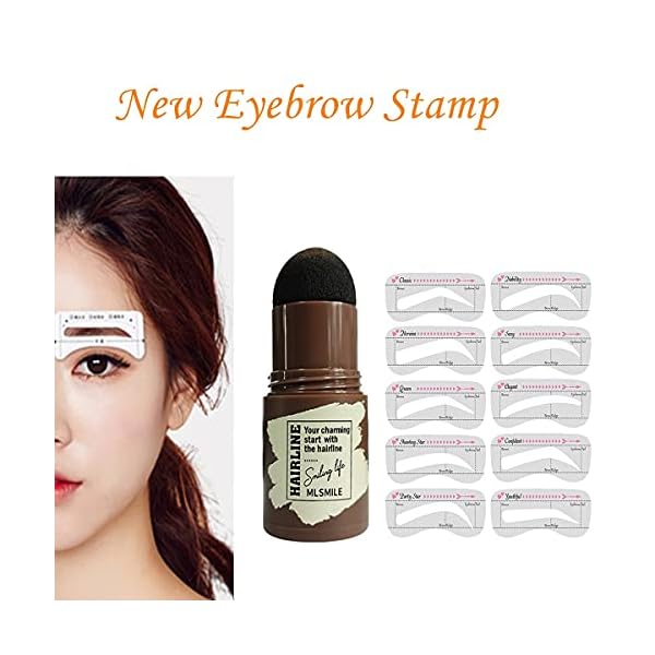 Eyebrow-Stamp-WaterproofBrow-Stamp-Shaping-Kit-Eyebrow-Definer-Professional-Eyebrow-Powder-Stamp-Eyebrow-Stamp-Women-Makeup-Tools-With-10-Reusable-Eyebrow-Stencils-Brown-Black Eyebrow Stamp Waterproof,Brow Stamp Shaping Kit Eyebrow Definer, Professional Eyebrow Powder Stamp, Eyebrow Stamp Women Makeup Tools with 10 Reusable Eyebrow Stencils (Brown-Black)