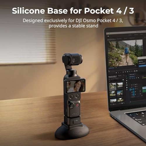 Image of SmallRig Silicone Stand Base for DJI Osmo Pocket 4 /3, Non-Slip Portable Desktop Mount with Charge Hole, Stable Desktop Support Bracket for Pocket 4-6008