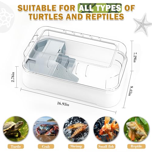 Jiurun Turtle Aquarium Kit,Turtle Tank Starter Kit With Pump Filter Basking Platform And Uv Light thumb #5