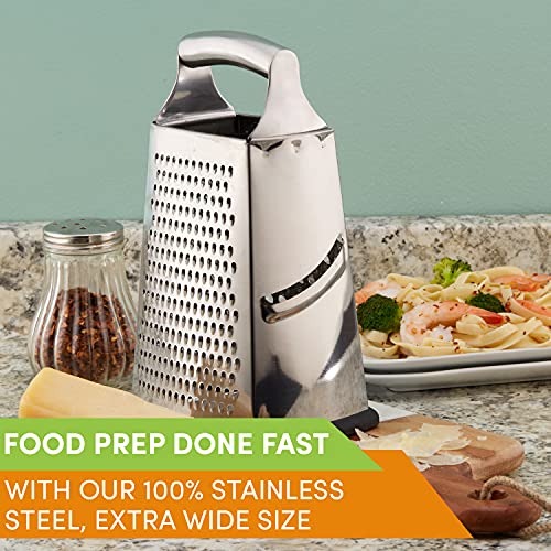 image for Spring Chef Professional Box Grater, 100% Stainless Steel with 4 Sides