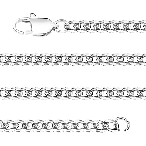 3.5mm Stainless Steel Chain Necklace, Mens Silver Curb Link Chain, Diamond Cut Solid Cuban Link Chain For Women, Italy Mens Jewelry Available In 16-28 Inches Cover