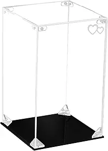 CHILLCASE Clear Acrylic Display Case with Meaningful Engraving Design,Self-Assembled Display Box,Dust-Proof Showcase for Action Figures Collectibles(Love,5.9×5.9×9.8 inch