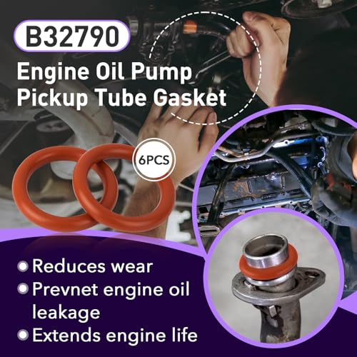 Image of 6pcs B32790 Engine Oil Pump Pickup Tube Gasket, Oil Pump Pickup Tube O-Ring for Chevy Suburban, Express Tahoe, Trailblazer GMC Sierra Yukon Cadillac Escalade, Professional Oil Seal Ring