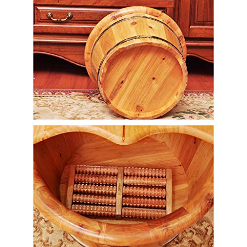 Bañera de pies de madera de cedro con masajeador miniatura 4