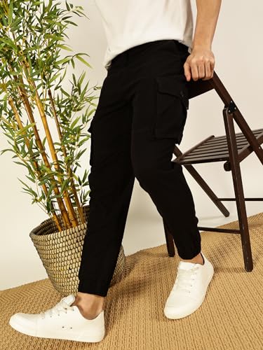 Image of Thomas Scott Men's | Solid | Light Weight | Breathable Fabric | Mid Rise | Regular Fit | Cotton Blend | Button Waist | Chino Trouser | Pants