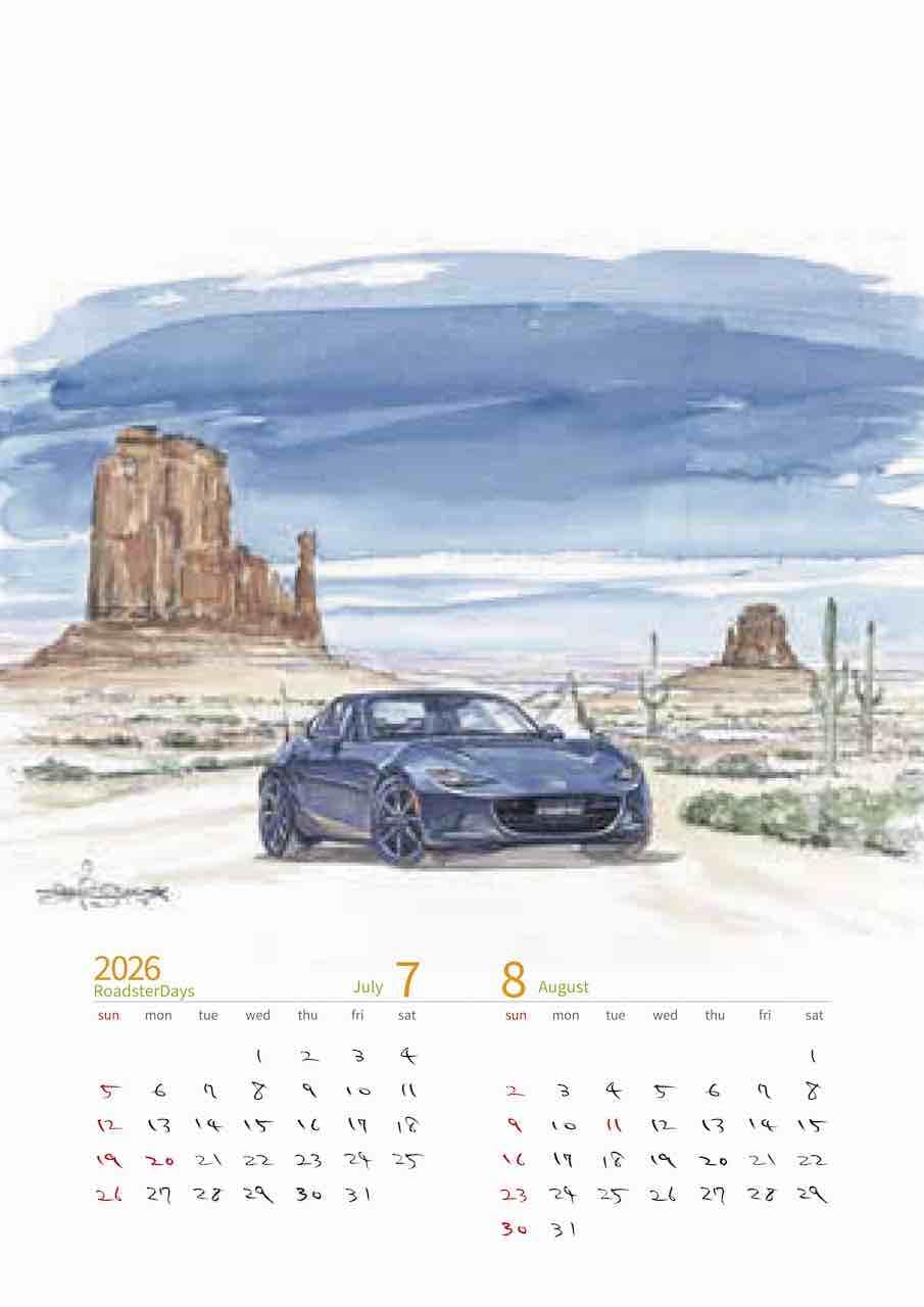 Amazon | ロードスターカレンダー Roadster Days 2026 by Bow。 A3