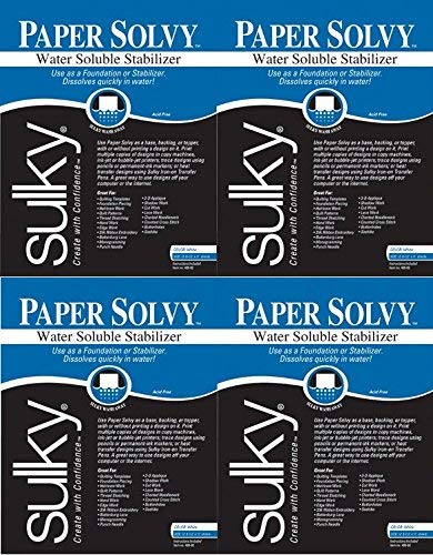 SulkyPaper Solvy Water Soluble Fabric Stabilizer, 8-1/2 by 11-Inch, 12 Per Package (Pack of 4)
