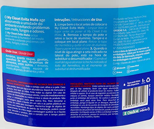 Desumidificador de Ambientes, Pote de 180g, Linha My Closet, Ordene.