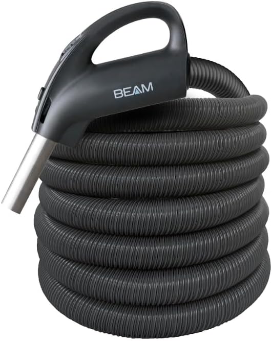 Beam Central Vacuum Hose 35 Foot Hose 24V – Super Flex Peppercorn with On/Off Switch Central Vac Hose for Our Central Vacuum Accessories