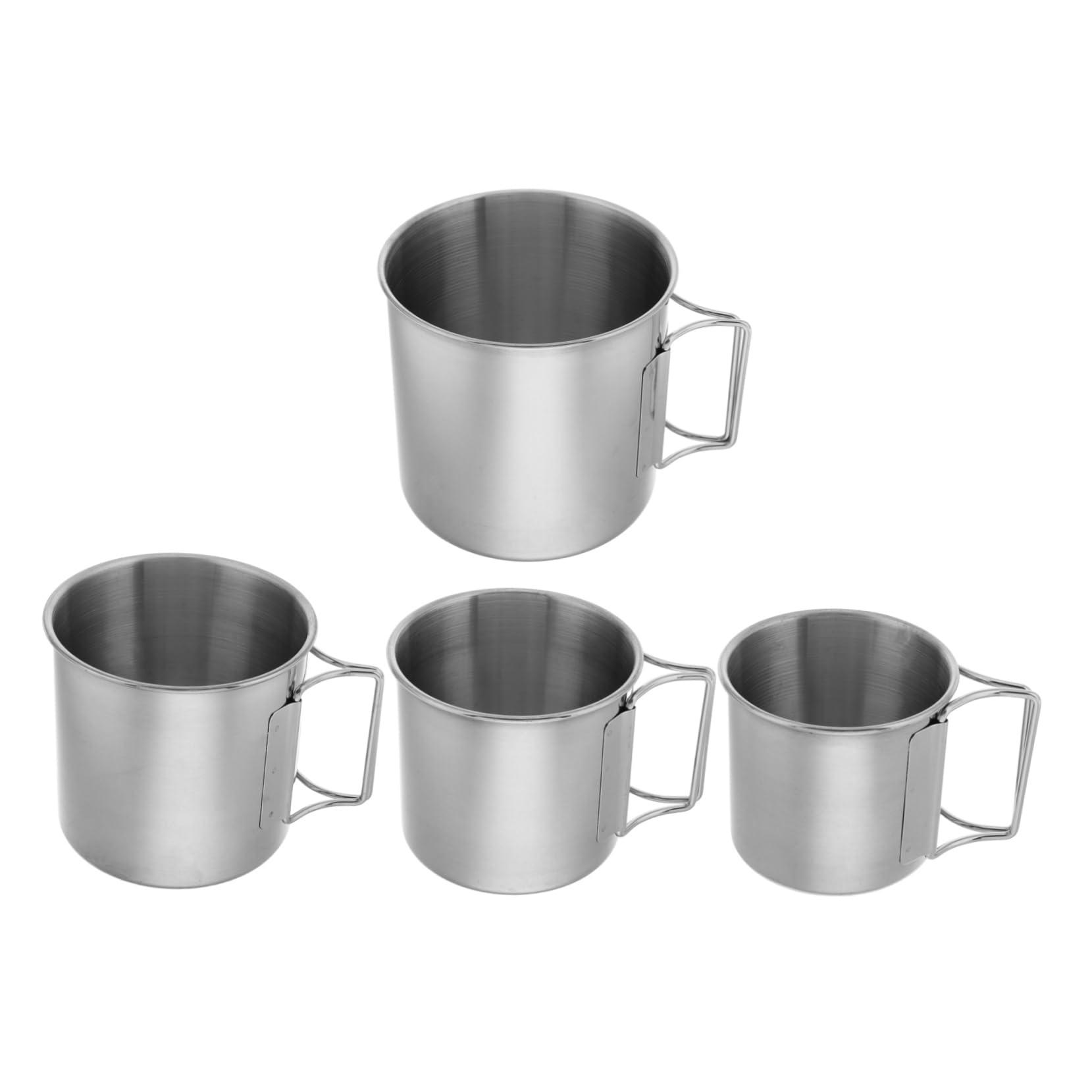 Anneome 4 Stück Teiliges Faltbares Campingbecher Set Tragbare Outdoor Tassen mit Griff Vielseitig für Wandern Picknick Grillen und Reisegebrauch