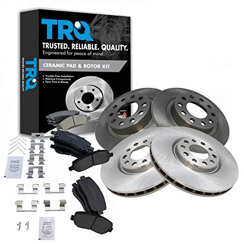 TRQ Front and Rear Brake Pad & Rotor Kit Brake Pads Brake Rotor Ceramic Compatible with 2013-2016...
