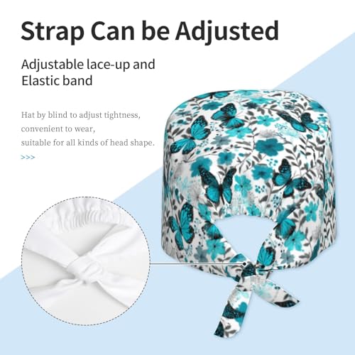 Image of Working Cap Scrub Cap with Sweatband | Adjustable Nurse Surgical Caps, for Men Women, Tie Back Hat