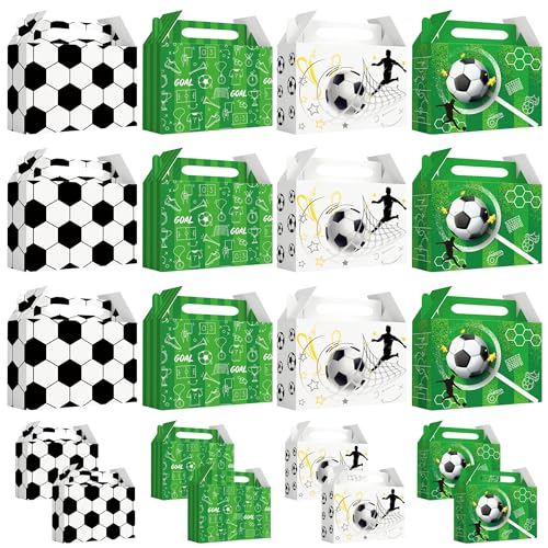 Boîtes à friandises de football en lot de 24 pièces rigides et stables