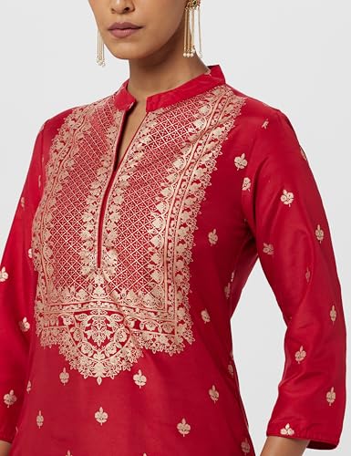 Image of BIBA Women Art Silk Straight Fit Printed Kurta