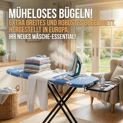 Bügelbrett für Dampfbügelstation Bügeltisch XXL Breit Groß dampfbügelbrett Stabil | 130x...