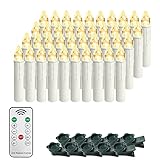 Froadp 40 Stück Mini Weihnachtsbaumkerzen Kabellose mit Timer, Fernbedienung...
