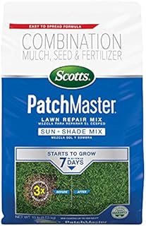 Scotts PatchMaster Lawn Repair Mix Sun and Shade Mix - 10 lb, All-In-One Bare Spot Repair, Feeds For Up To 6 Weeks, Fast Growth and Thick Results, Covers Up To 290 sq. ft.