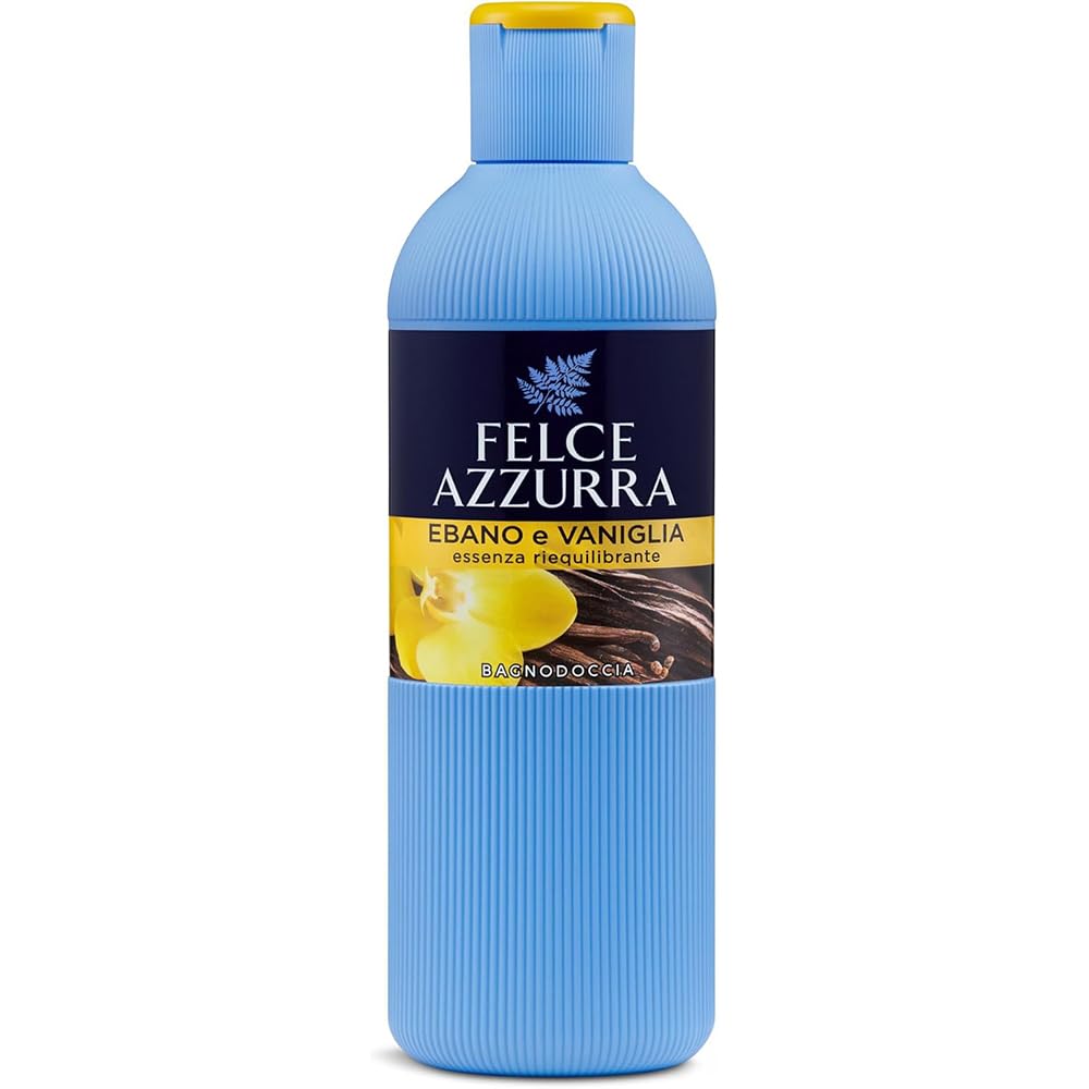 Felce Azzurra Bagnoschiuma Ebano e Vaniglia, Essenza Riequilibrante, Set da 3 Flaconi, 650ml