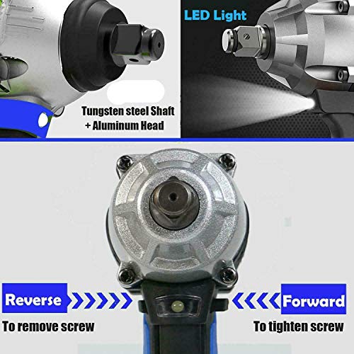 3 in 1 Elektro-Akkuschrauber 1/2" - 18V Vorwärts/Rückwärts Bohrschrauber-Set mit 420Nm Drehmoment, Led Light Akkuschrauber mit 6000mAh Akku, 4 Steckschlüssel, 5 Bohrer, 7 Schraubbits & Koffer – Bild 6