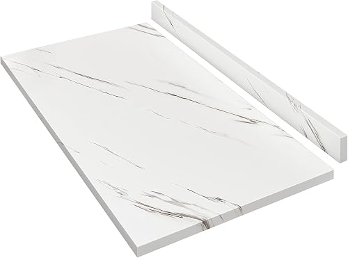 LOVMOR Laminate Countertop, Washer Dryer Counter Top, Wood Countertop for DIY, Table Top, 48" L x 25.56" W x 0.75" H for Office Desk and Kitchen Table (Marble Texture)
